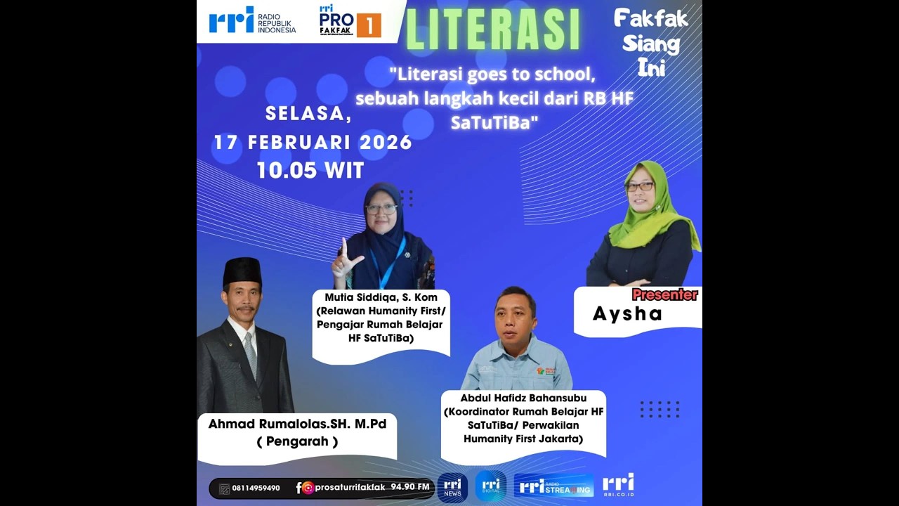 Fakfak Siang Ini, Dialog Literasi (Selasa, 17 Februari 2026)