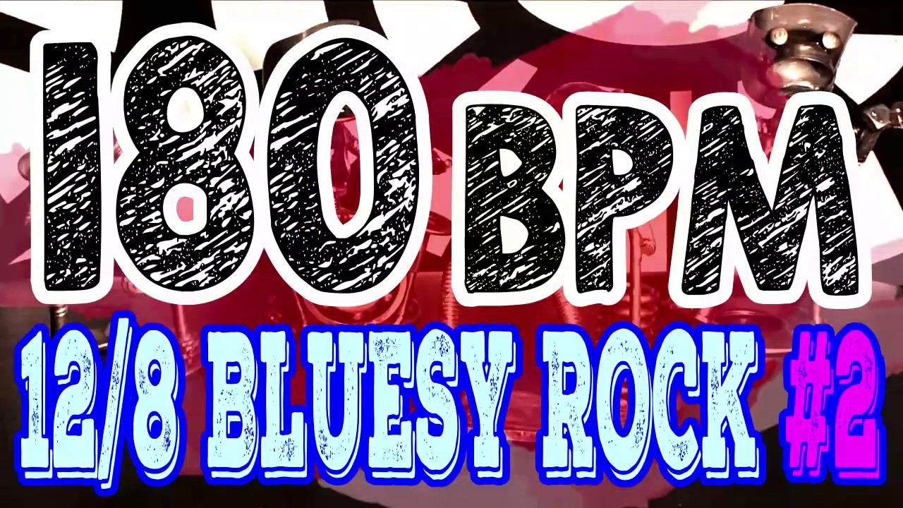 180 BPM - Blues Rock Shuffle #2 - 12/8 Drum Track - Metronome - Drum Beat