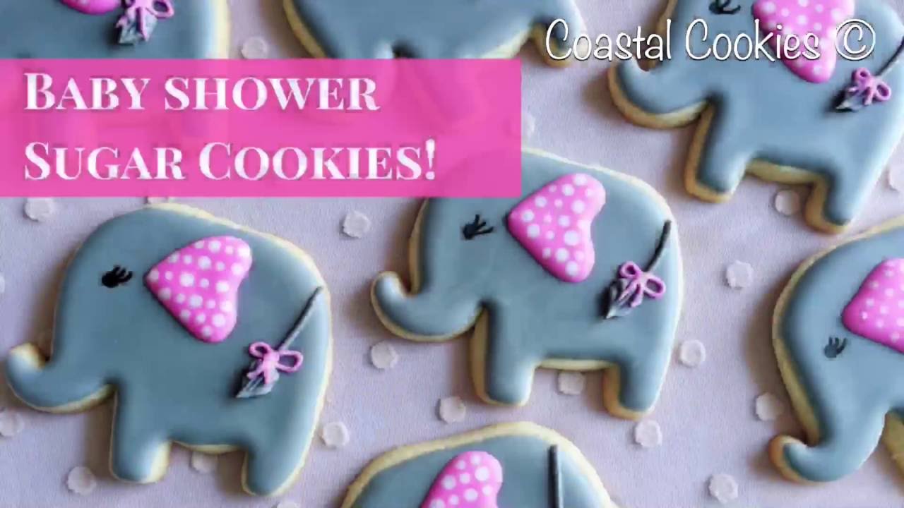 Baby Girl Elephant Sugar Cookies