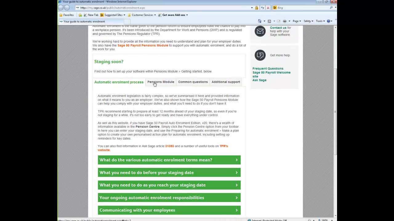 Sage 50 Pensions Module