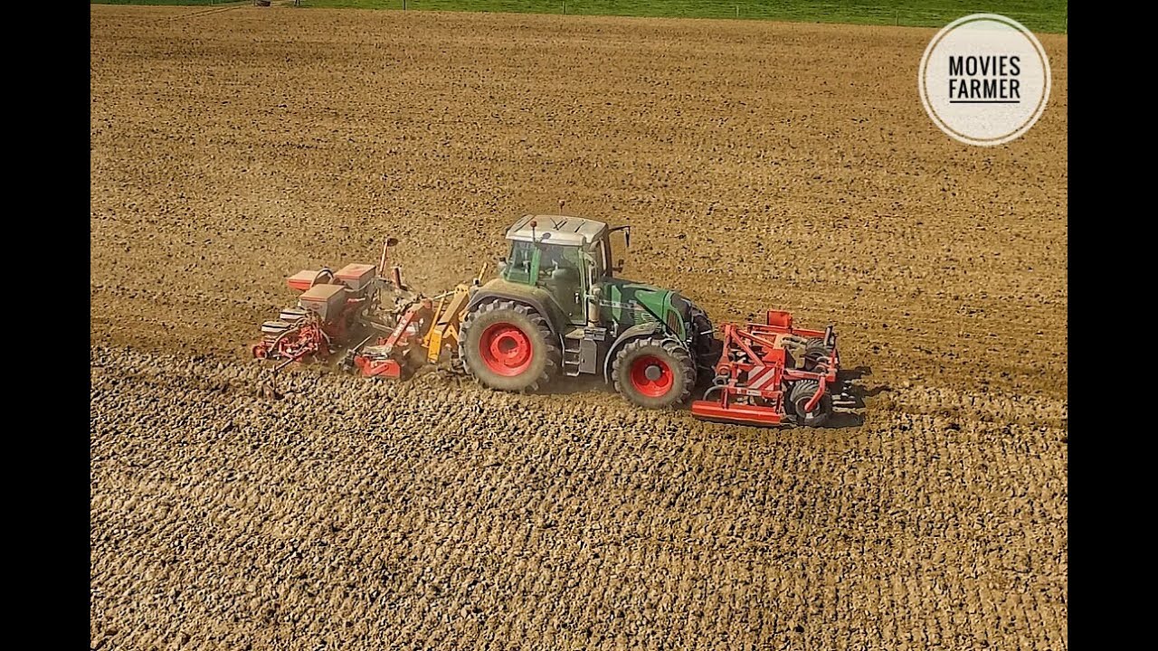 Semis de ma&iuml;s 2017 |Fendt 716/Massey Ferguson 6485|