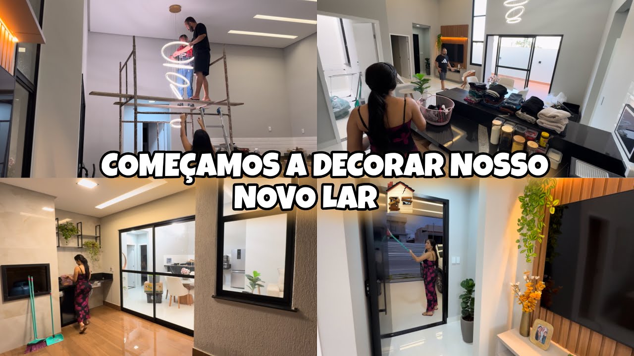 COMEÇAMOS A DECORAR A CASA NOVA - FINALIZANDO A ORGANIZAÇÃO - INSTALAMOS O LUSTRE DA SALA 🏚️