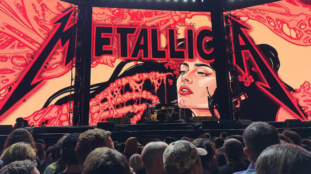 Metallica - Live, Brisbane, Australia 2025, James Hetfield, Lars Ulrich, Kirk Hammett, Rob Trujiillo