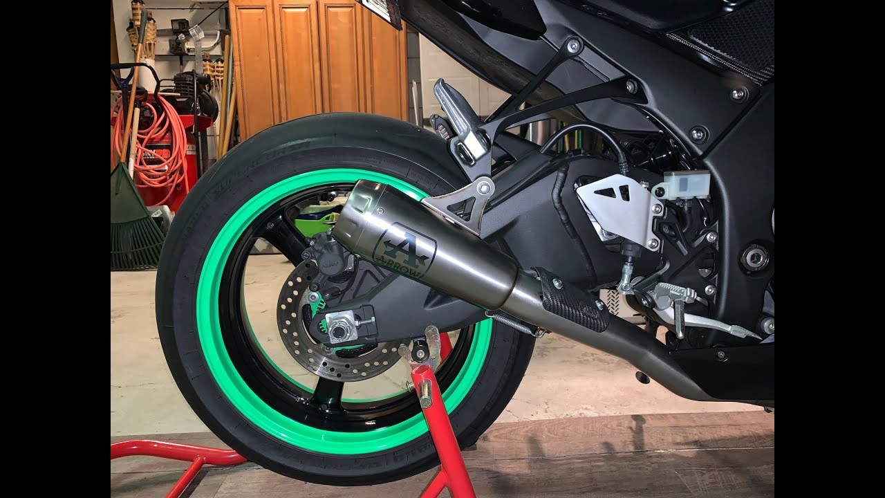 Установка титанового выхлопа Kawasaki ZX10r Arrow Pro Race 2021 года!!!