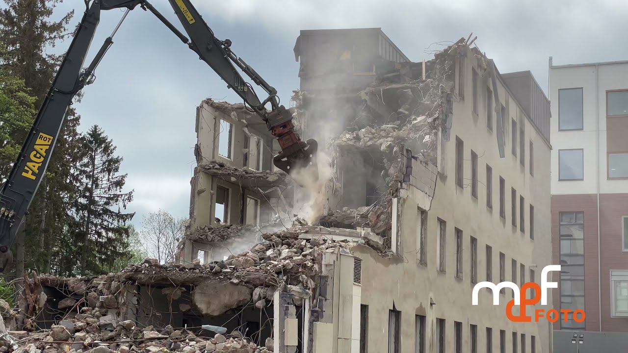 Tinnerbäckshuset Rivning Etapp 2 18 maj 2021