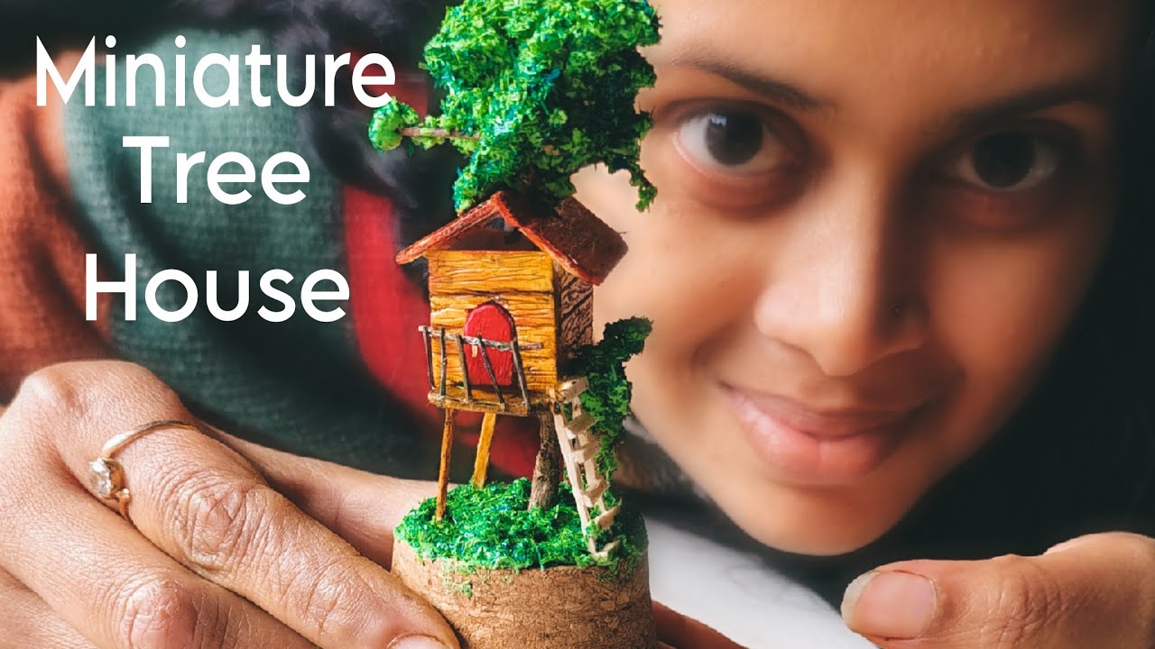 Miniature Tree House #miniature #miniaturist #craft @Outlinershalu 
