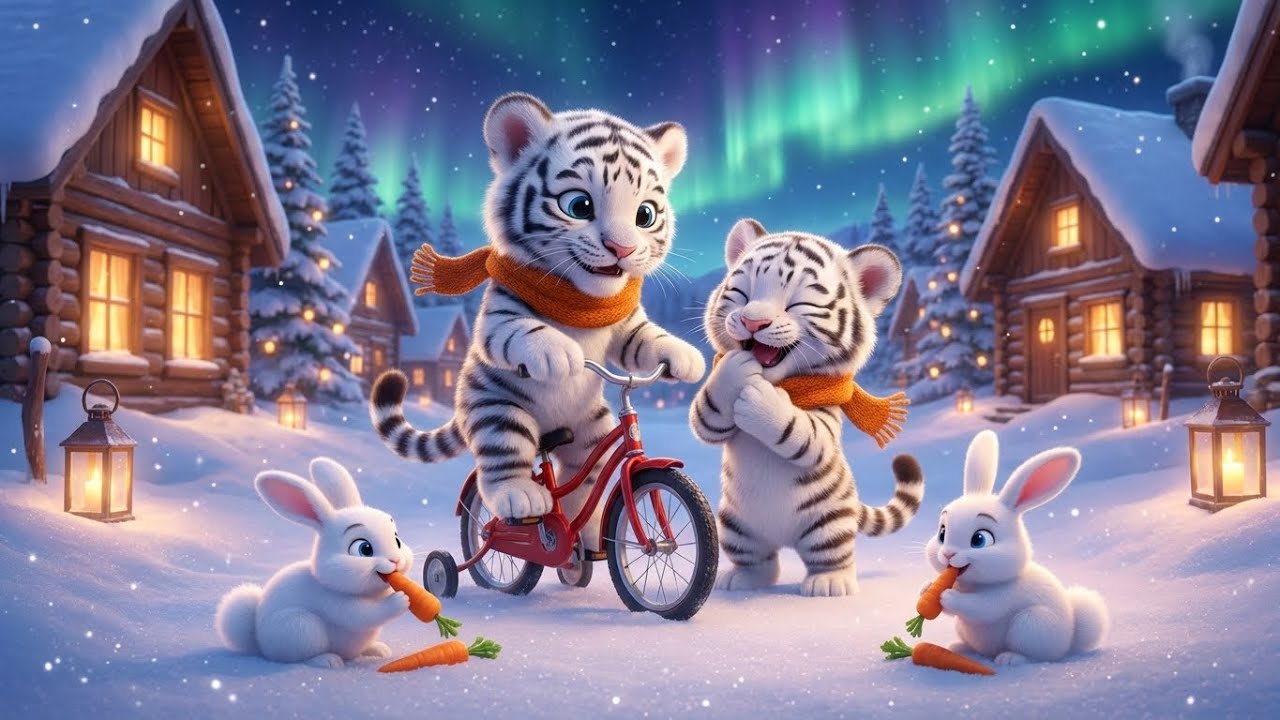 A Magical Day in the Snow ☃️ | White Tiger Cub's Story | Relaxing Lofi Music for Kids