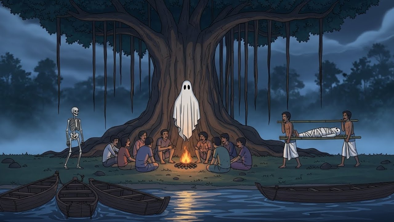 রাতের সেই বটগাছ । বাংলা নতুন কার্টুন । ভূতের গল্প । Animated Horror Video ।Ghost Story । Horror