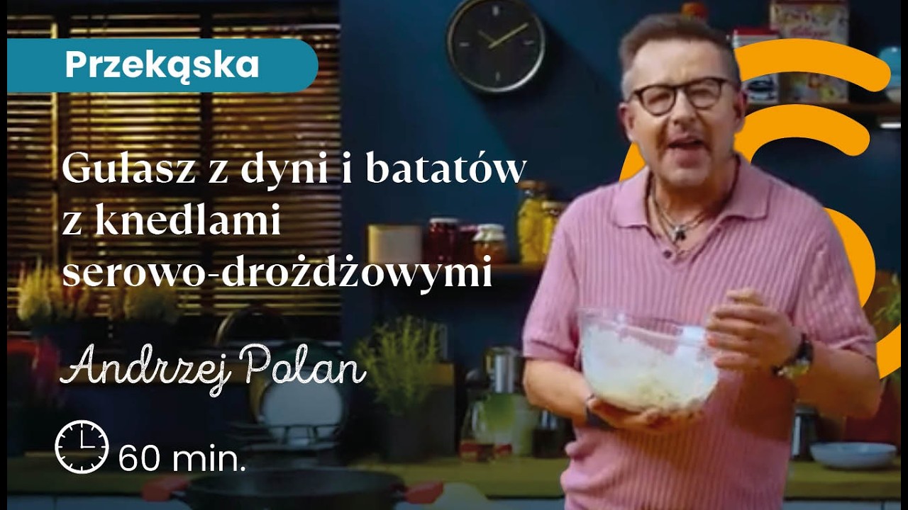 Gulasz z dyni i batatów z knedlami serowo-drożdżowymi | Andrzej Polan