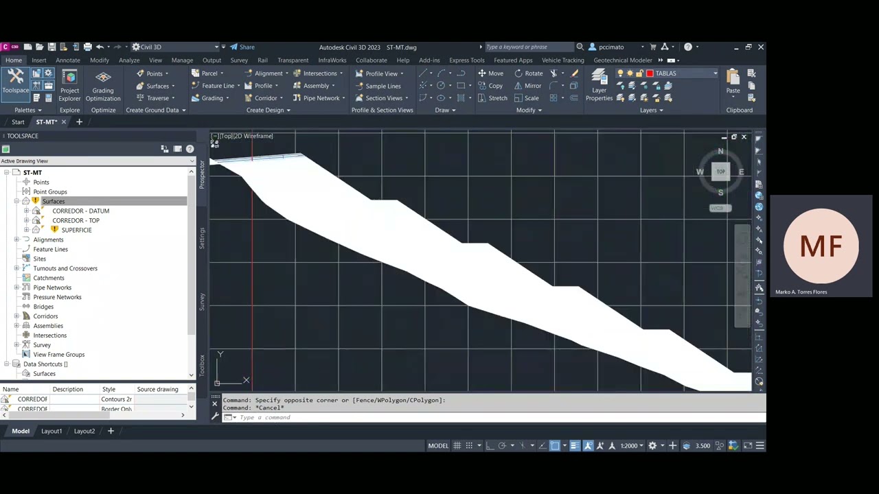 Taller - Secciones Transversales en Civil 3D