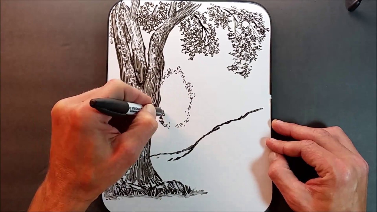 Dry Erase Whiteboard Art - Oak Pond - Mr Ed Draws