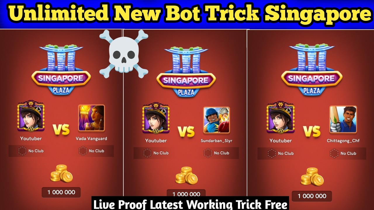 New Bot Trick Singapore ☠️ Unlimited Bot Player Trick Singapore Full Details Don't Miss 🔥