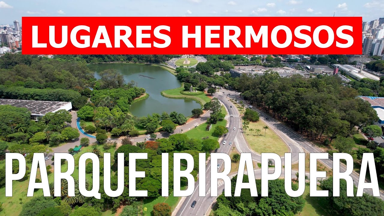 Parque Ibirapuera en 4k. Brasil, Sao Paulo para visitar