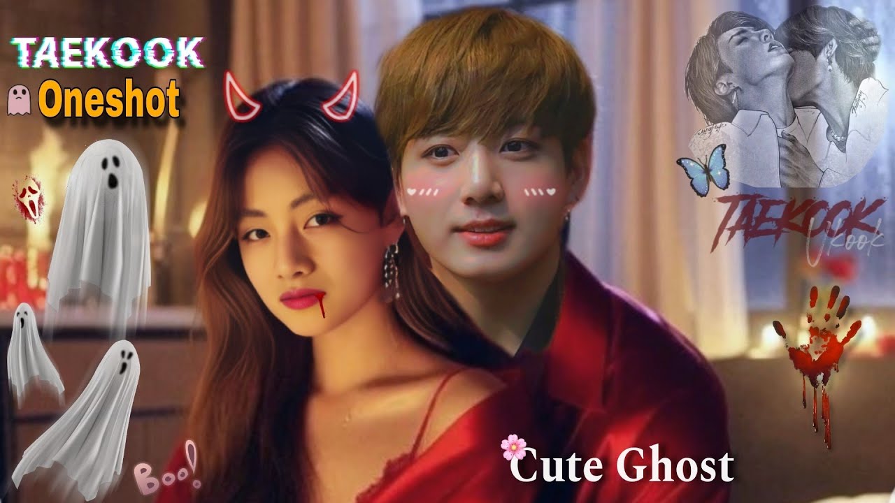 { Taekook Oneshot } ~ MY Girlfriend is Cute 💞 GHOST 👻 ~ JK fall in love with ghost #taekookoneshots