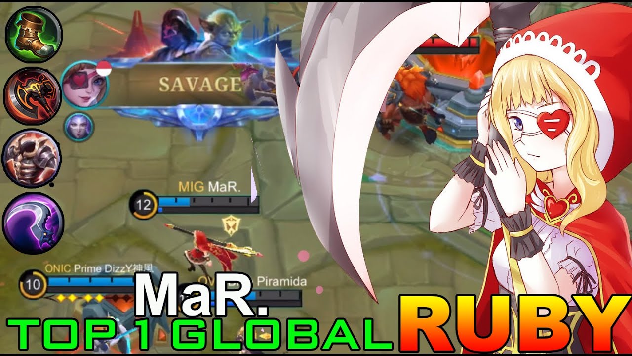 SAVAGE!! Aggressive Ruby 100% Powerful Sidelaner - Top 1 Global Ruby MaR. |  MOBILE LEGEND.