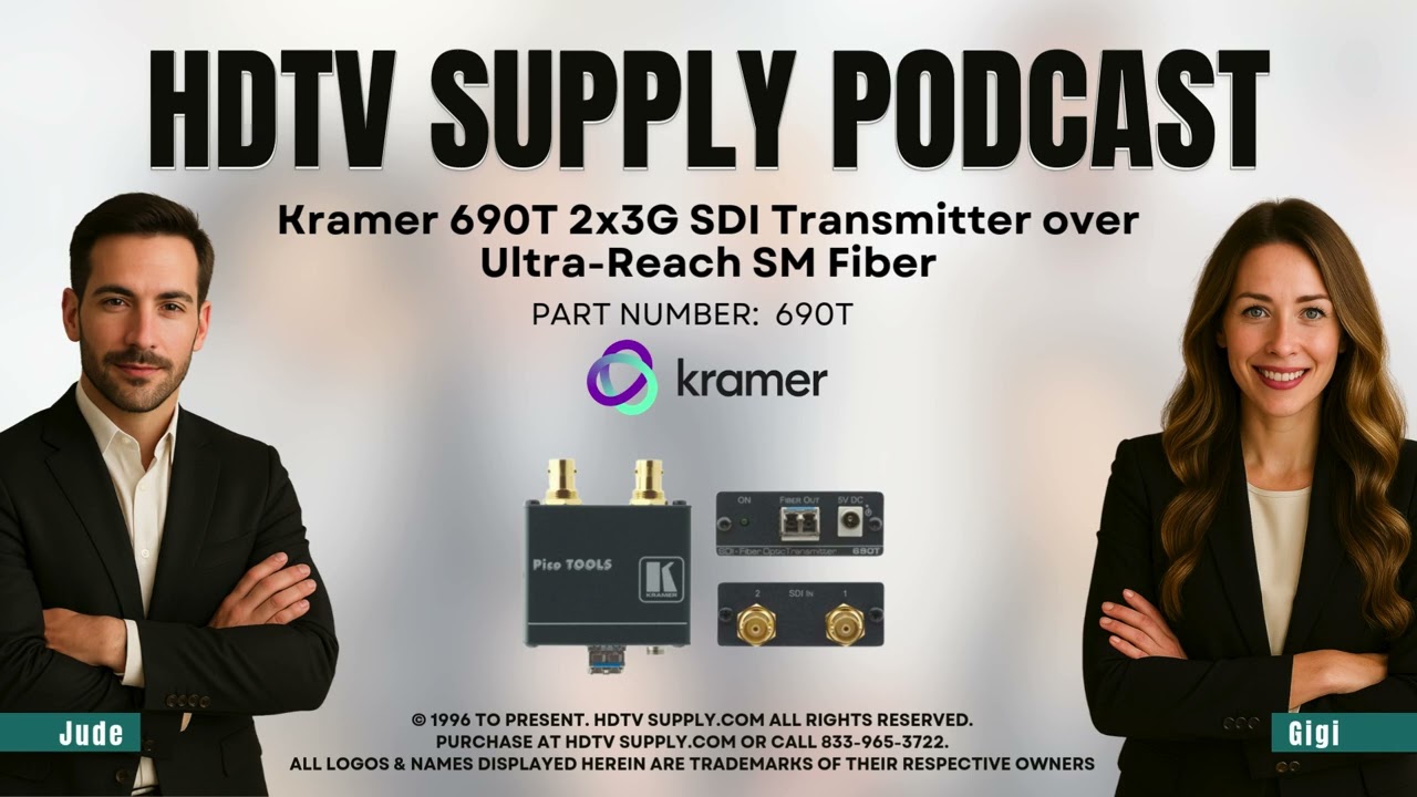 Kramer 690T 2x3G SDI Transmitter over Ultra-Reach SM Fiber
