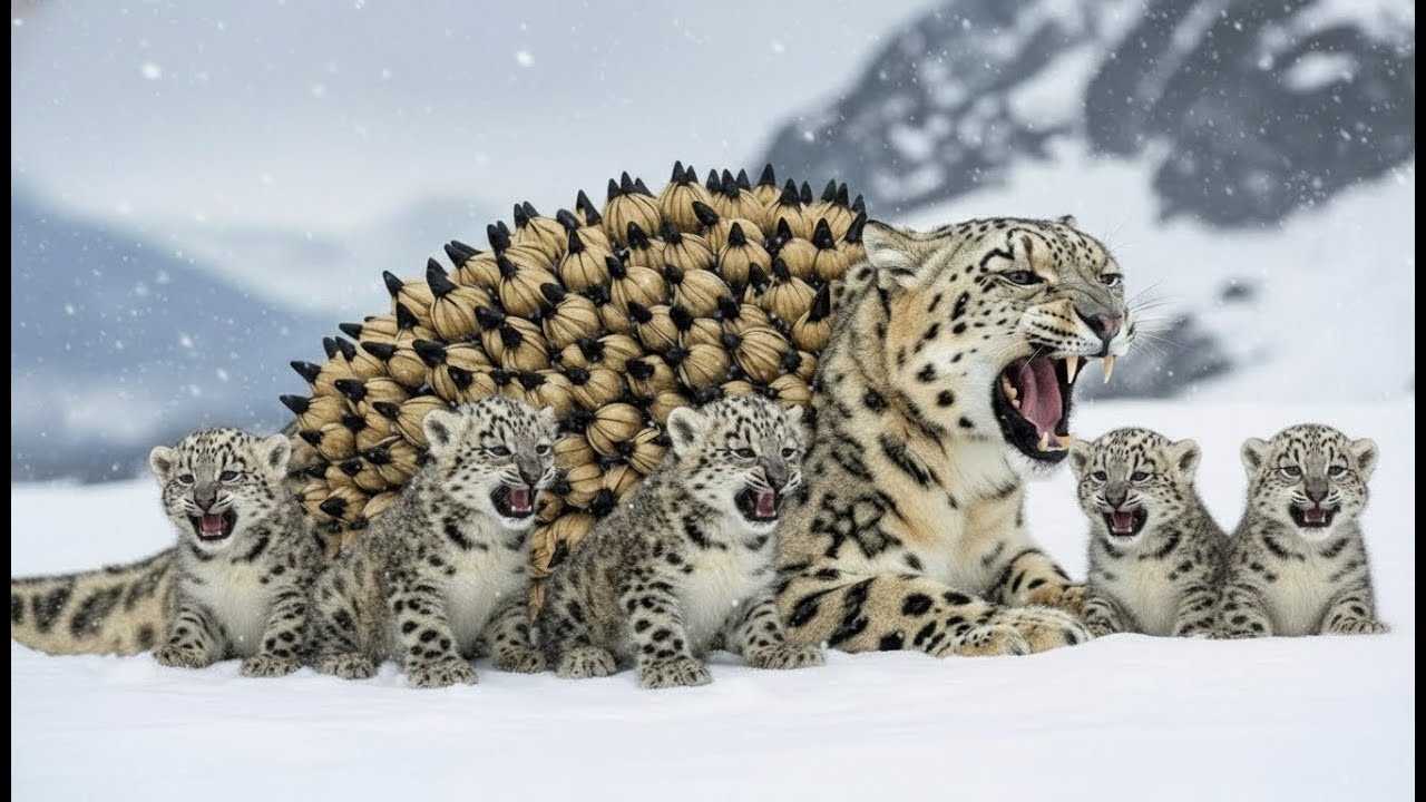 Unexpected Hero! Snow Leopard Cub’s Quick Action Saves Mother During Deadly Bushes Trap