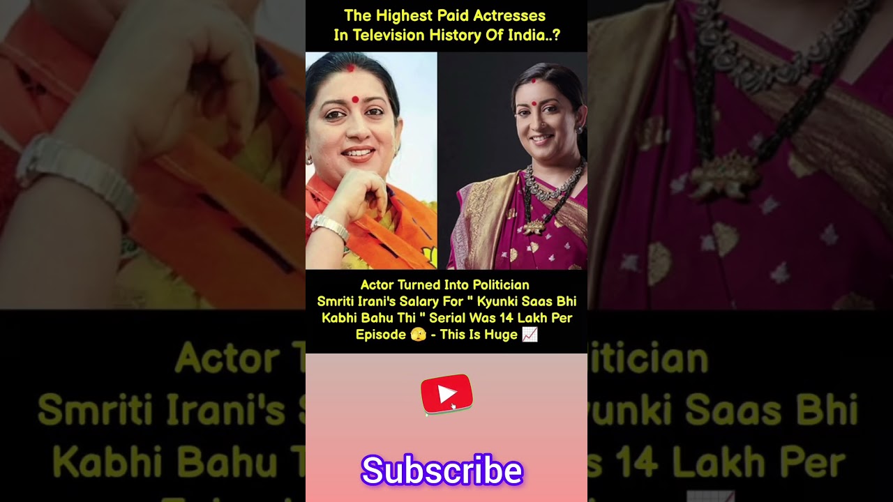 The Highest Paid Actresses In Television History Of India..?Actor Turned Into Politician 
