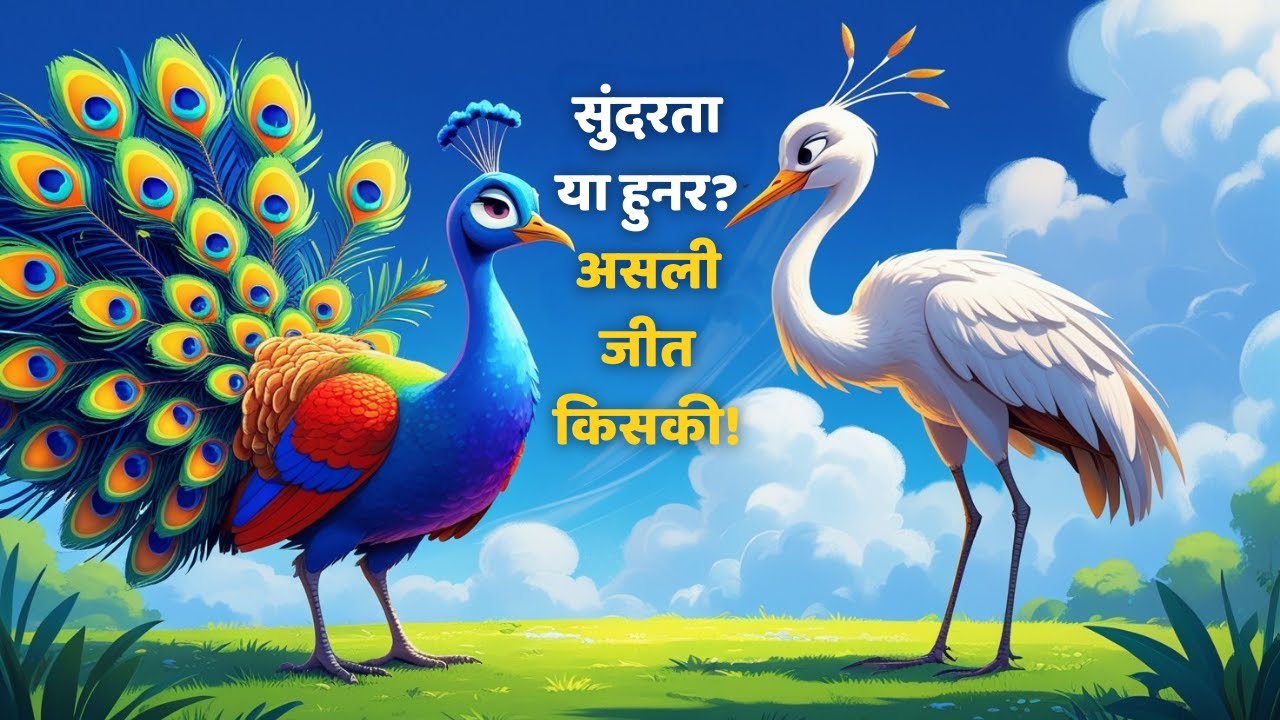 मोर और सारस की अनोखी सीख | Panchatantra tales in Hindi | Fun Moral Story for Kids |