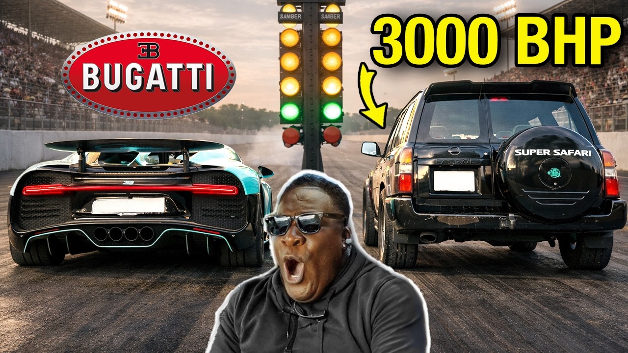 *3000 HP* NISSAN PATROL vs BUGATTI 