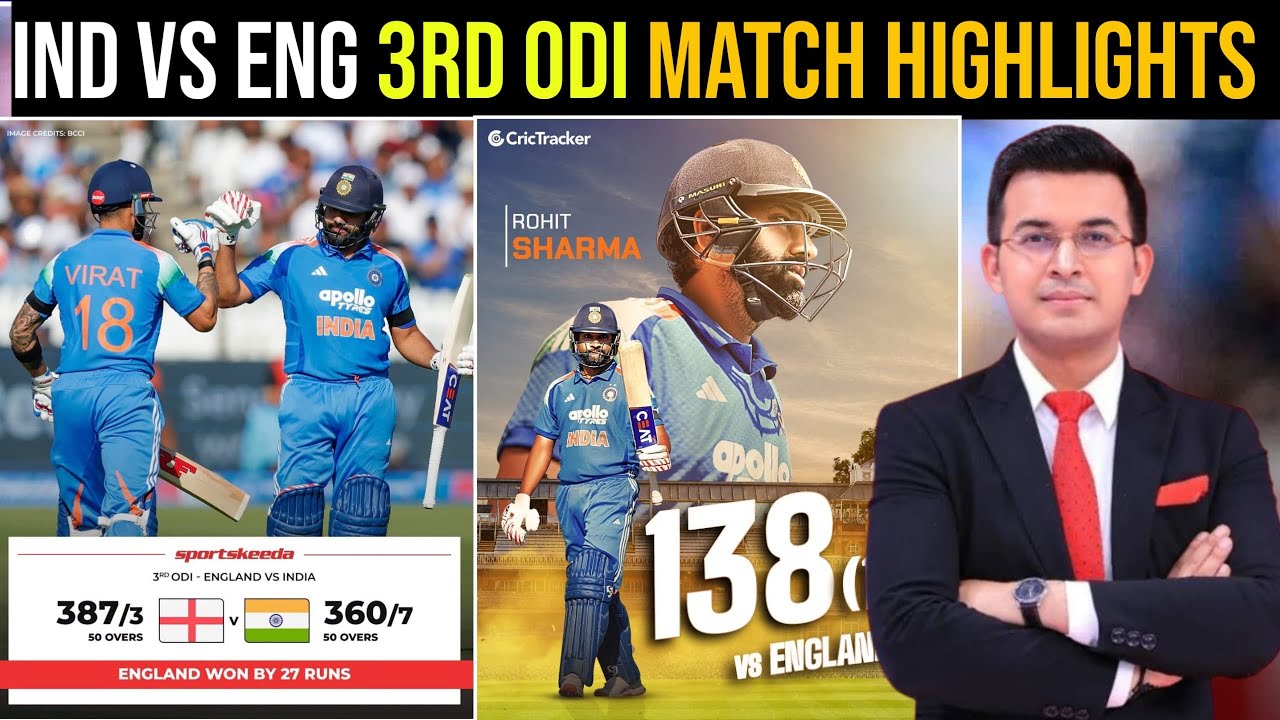 India va England 3rd Odi Match Highlights | England Beat India!