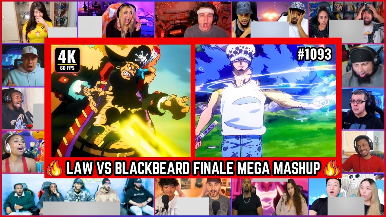 🔥🔥LAW VS BLACKBEARD MEGA REACTION MASHUP - One Piece Episode 1093 Mega Reaction Mashup #onepiece1093