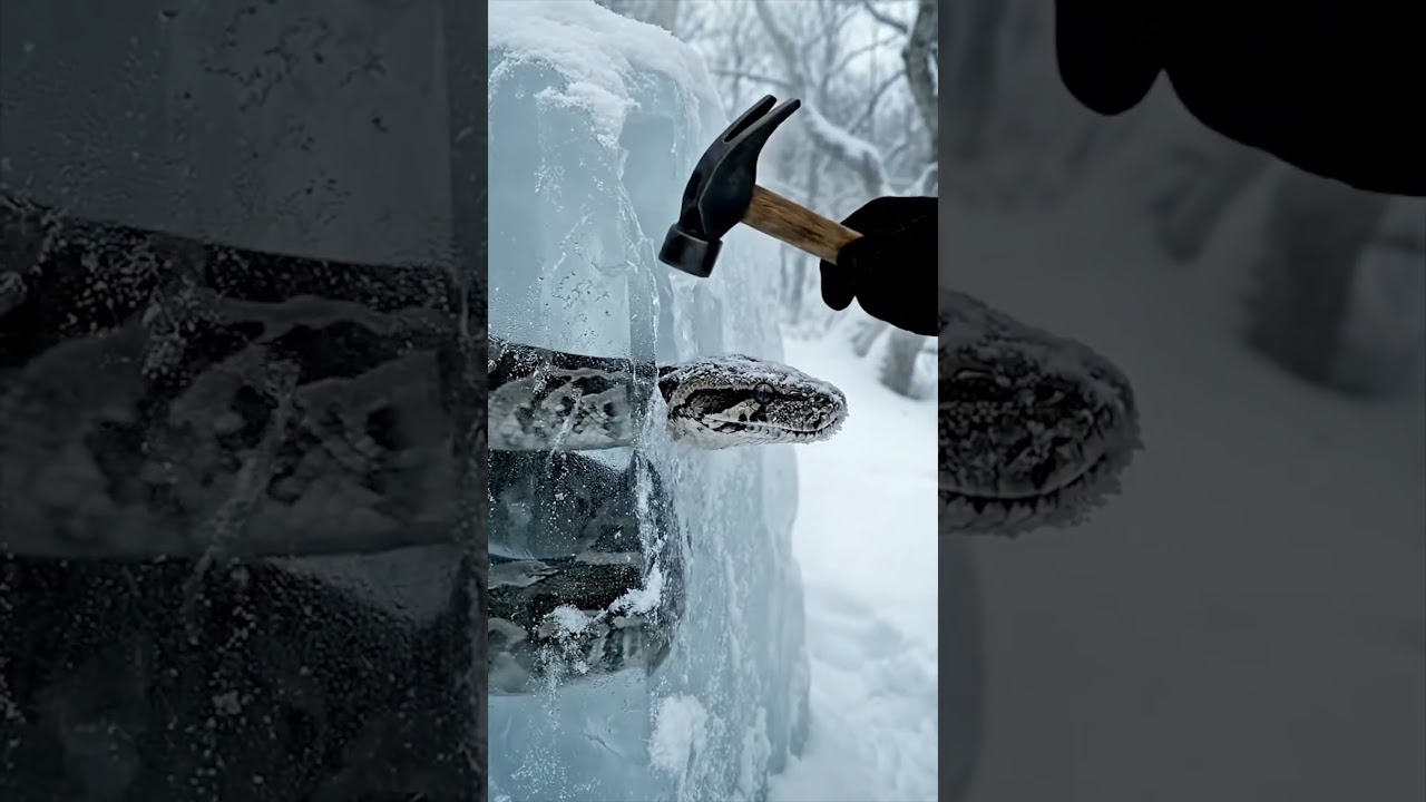 Hummer vs Ice   Saving a Giant Python! 