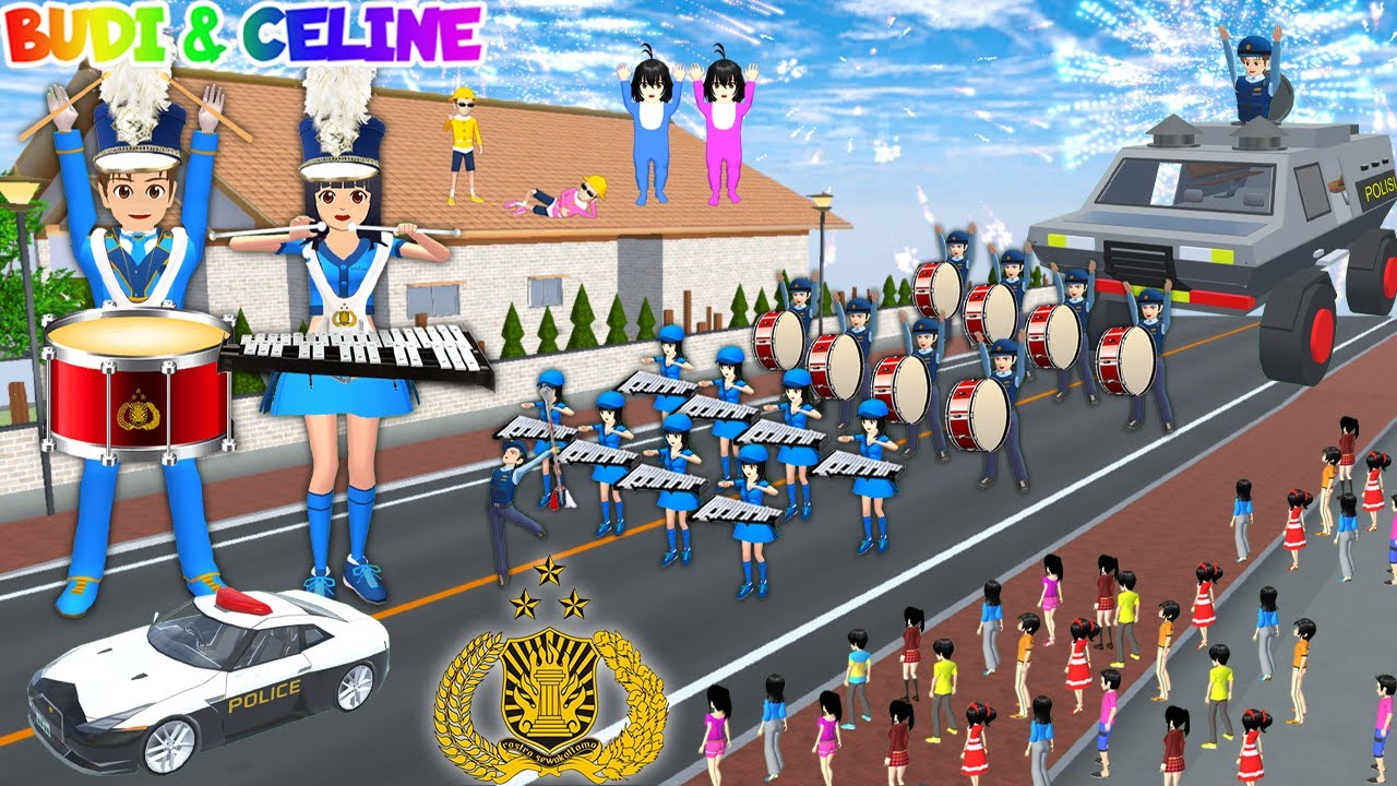Yuta Mio Ikut Pawai Karnaval Drumband Polisi Di Kota Sakura🎉 Baby Celine Ikut Naik Mobil Barracuda