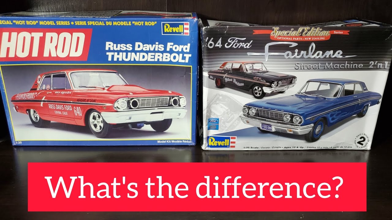 Revell 1964 Ford Thunderbolt Fairlane Comparison Video 2n1 Stock, Drag, and Street Machine