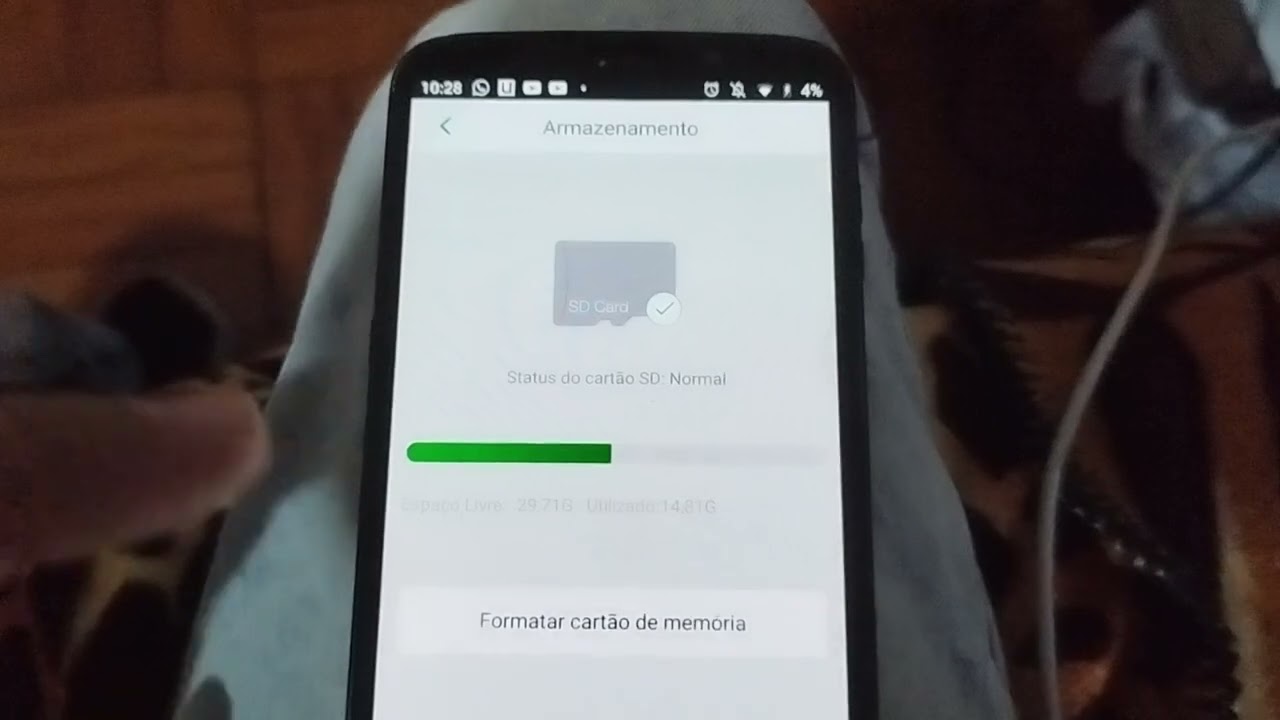 Configuração app mibo Cam, para gravação das imagens no cartão de memória.