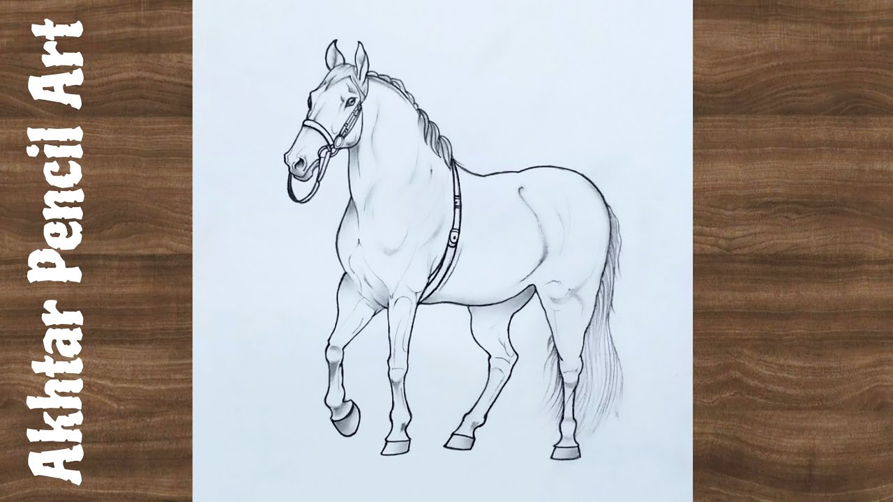 How To Draw A Simple Horse Drawing || Horse Drawing Easy Step By Step || Animals Drawing Tutorial