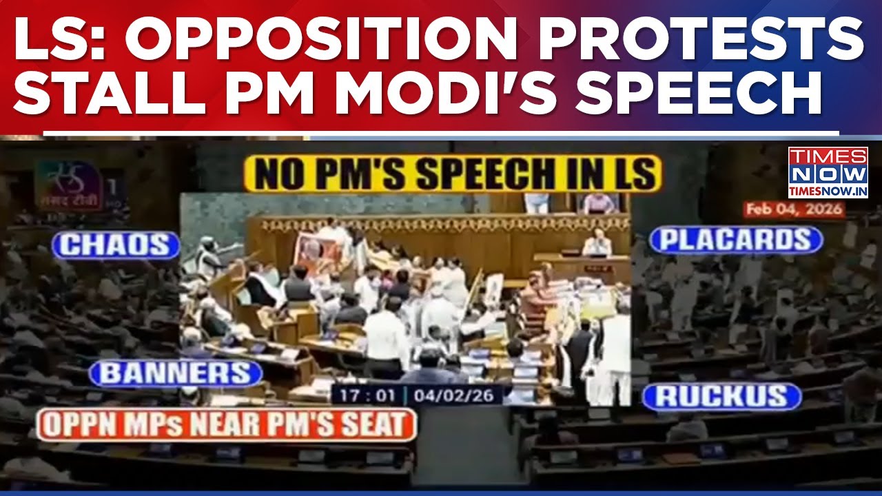 Parliament Disrupted Again As PM Modi Fails To Speak On Motion Of Thanks Amid Opposition Protests