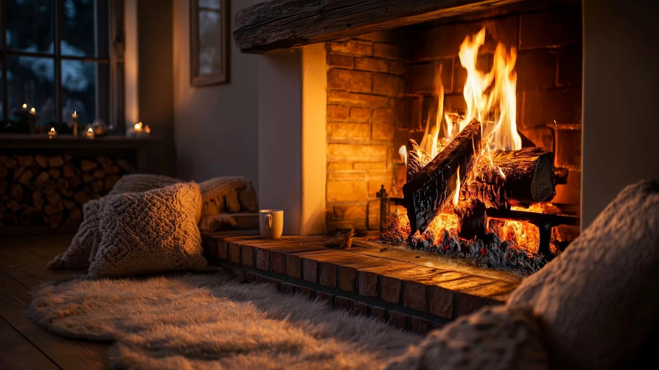 Friday Night Fireplace 🔥 Crackling Fire Sounds to Cure Insomnia | 4K 12 Hours (No Music)