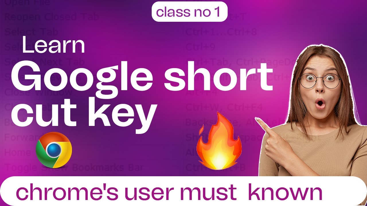 Learn google chrome shortcut key | keyboard shortcuts for google chrome | Google chrome