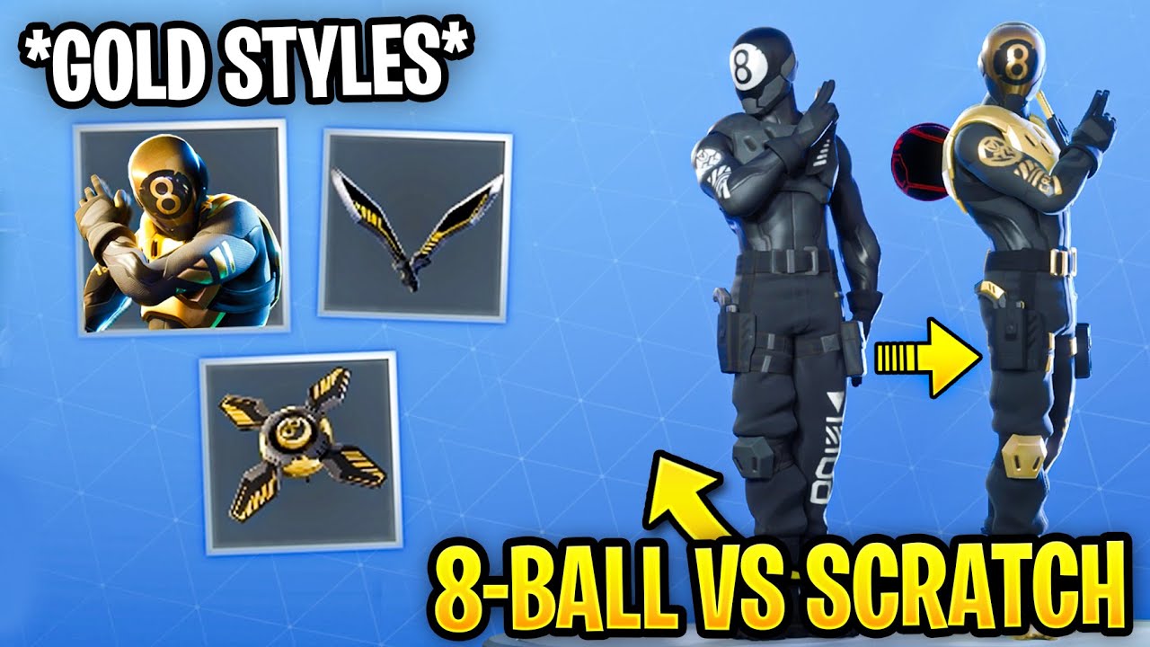How to Unlock GOLD 8-Ball vs Scratch Edit Styles! (Overtime Challenges) Fortnite