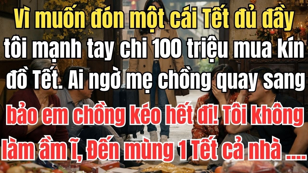 Vì muốn đón một cái Tết đủ đầy, tôi mạnh tay chi 100 triệu mua kín đồ Tết. Ai ngờ mẹ chồng bảo em