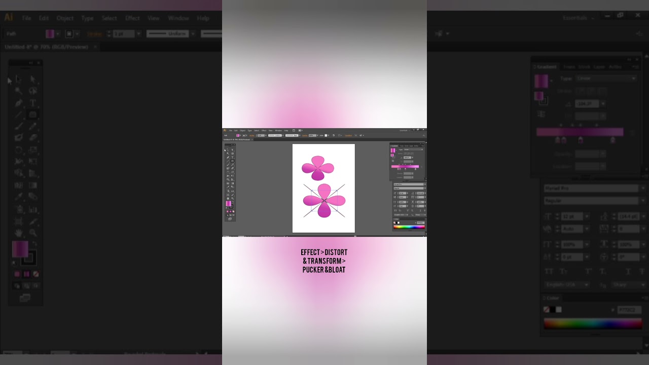 Pucker & bloat tool #shorts #illustrator #illustratorforbeginners
