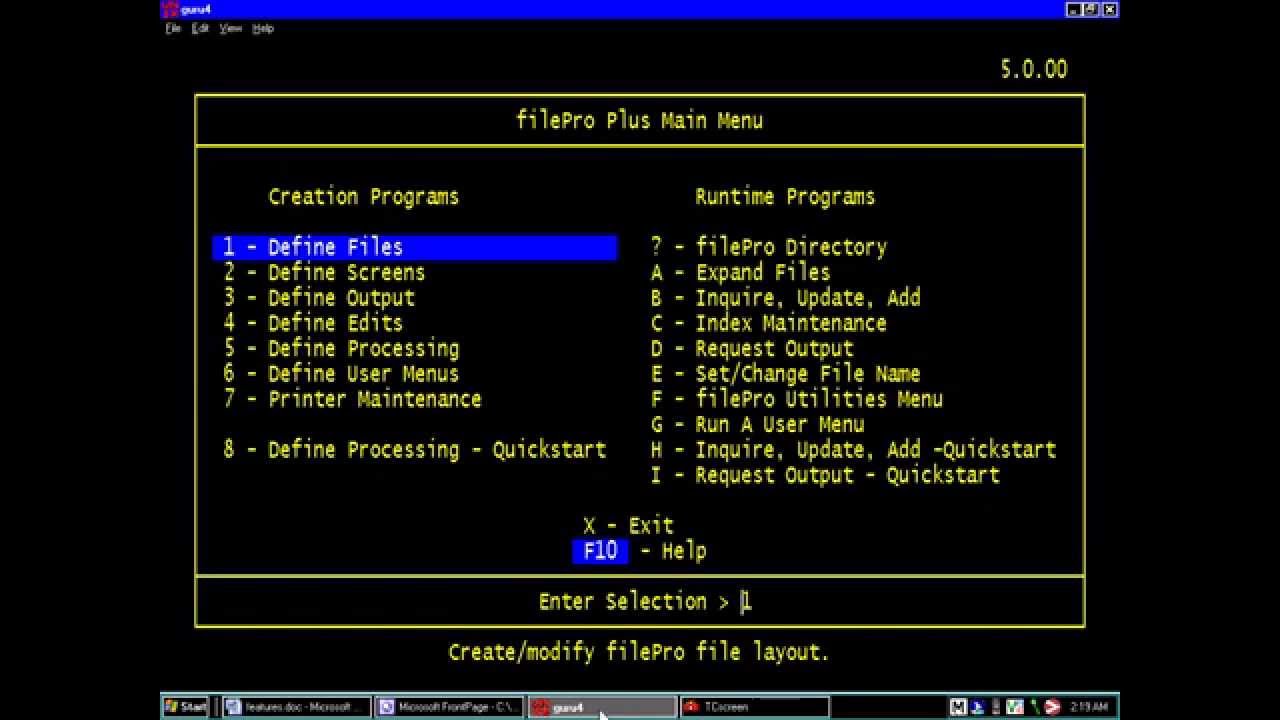 FilePro History to how it's developed over time.