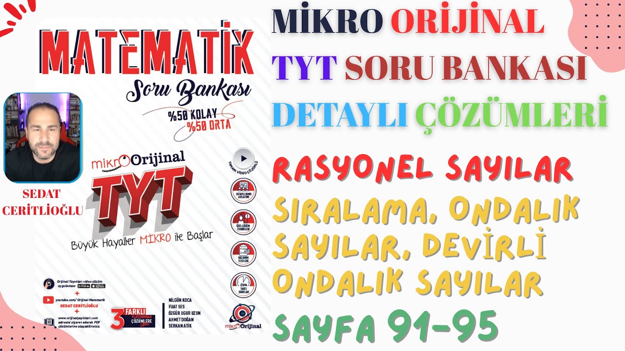 2026 MİKRO ORİJİNAL TYT SORU BANKASI ÇÖZÜMLERİ SYF 91-95 #orijinalmatematik #mikroorijinal #yks2026