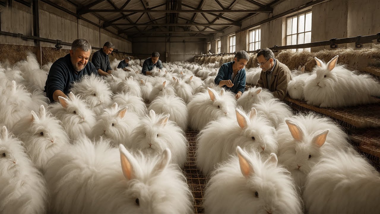 Angora Rabbit Farming &ndash; How Farmers Raise and Harvest Ultra Soft Angora Fur!
