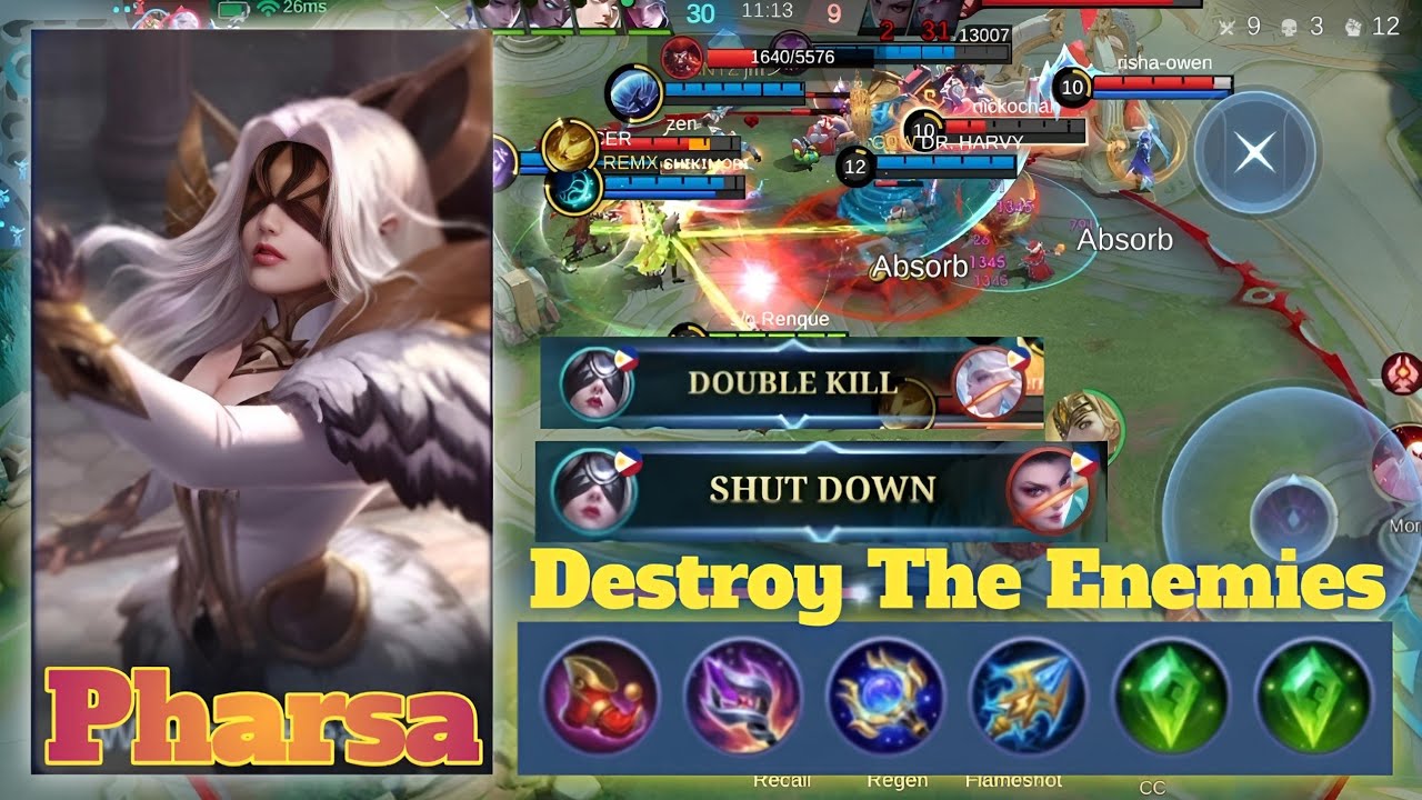 10 Kills & 13 Assists : Pharsa Destroyed The Enemy And Easy To Victory