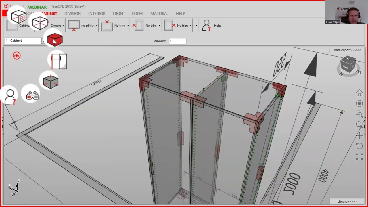 TrunCAD 20XX | Back panel settings