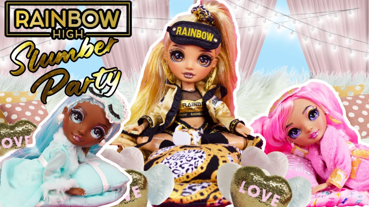 Rainbow High SLUMBER PARTY Dolls Robin Sterling, Marisa Golding, and Briana Dulce Unboxing