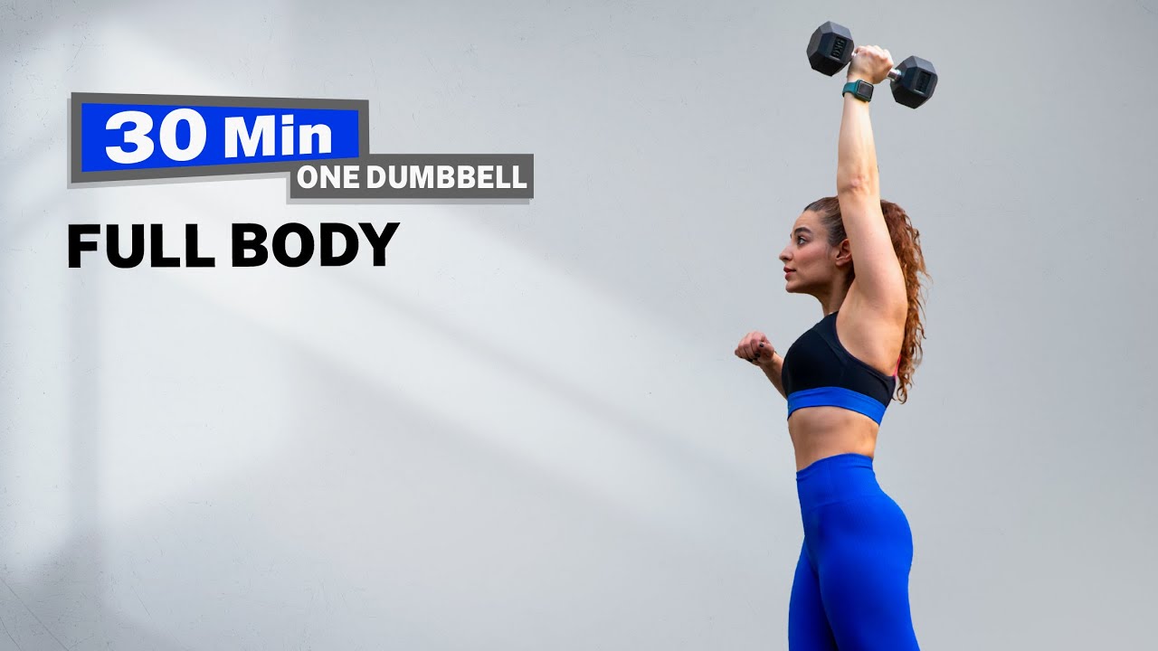 30 MINUTE FULL BODY CRUSHER WITH SINGLE DUMBBELL AT HOME - NO REPEAT - ABS FOCUSED 🔥