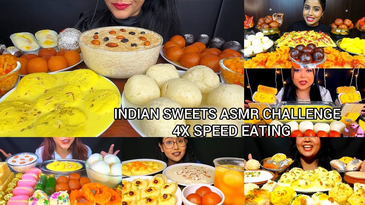 EATING RASGULLA,JALEBI,MAHARANI RASMALAI,SEVAIYAN KHEER,RASMALAI,GULAB JAMUN/BIG BITES/ASMR