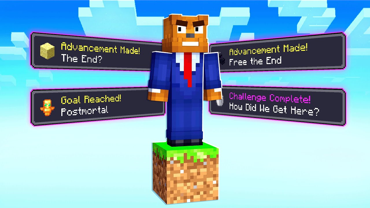 Completing EVERY Achievement In Minecraft Skyblock