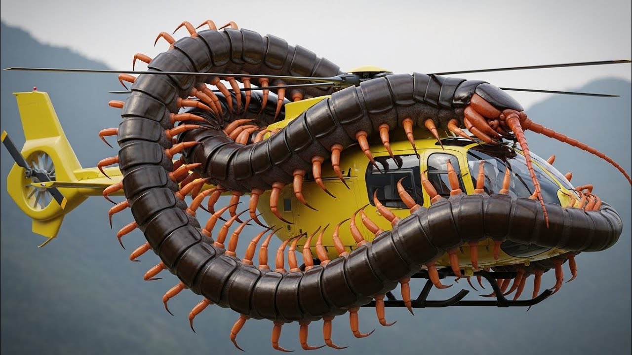 Giant Centipede Wraps Around Helicopter — Shocking Viral Footage!