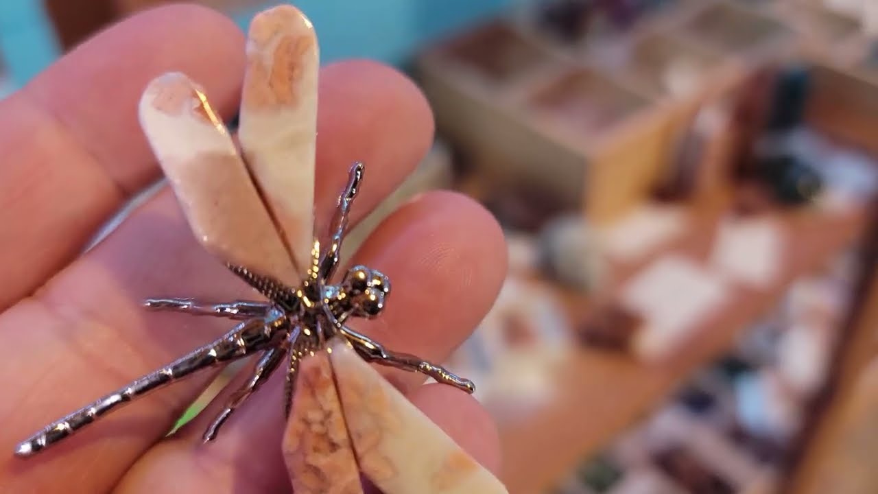  Lovely Pink Agate Dragonfly Crystal At Lunacy Eclectic Arts and Gemstones 