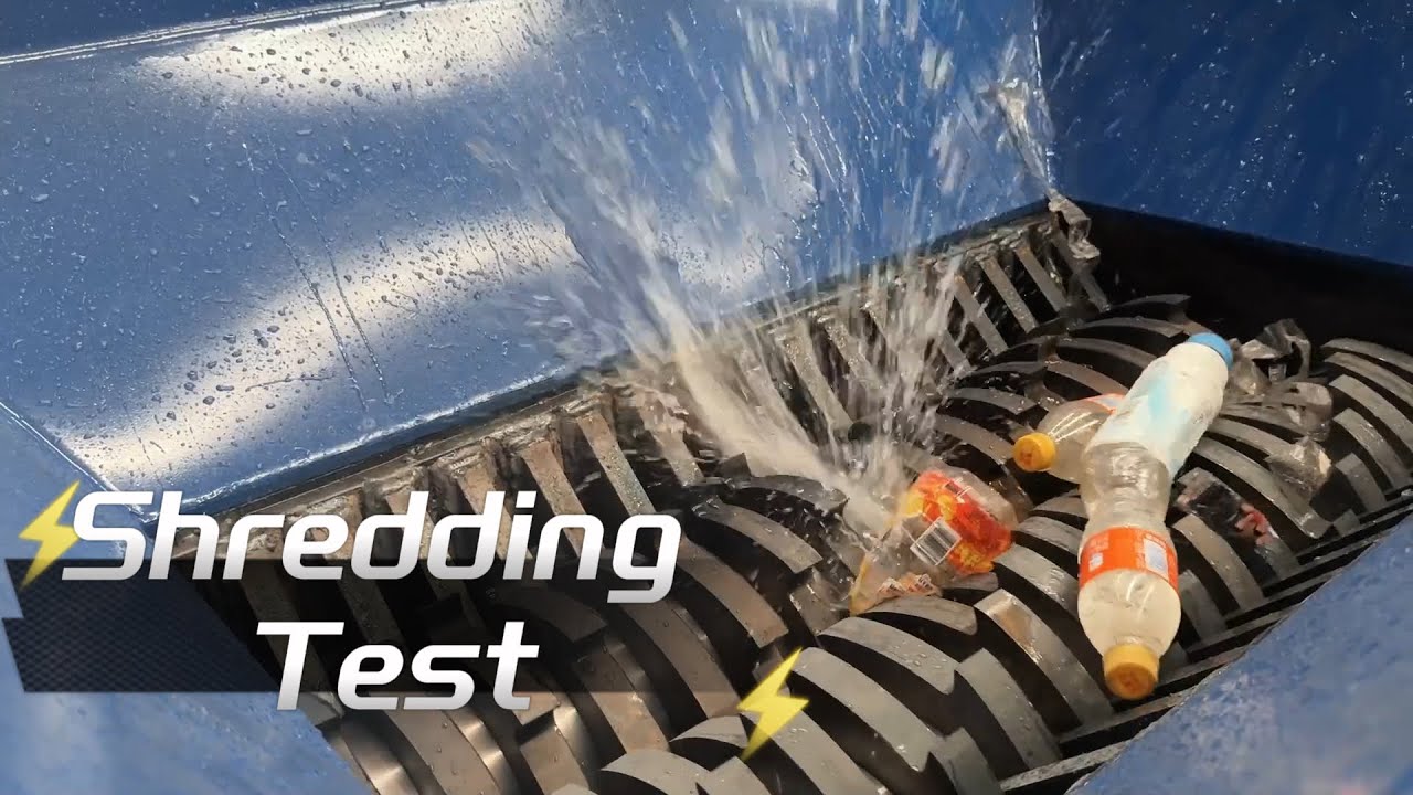 Shredding Test: Liquid-Filled Bottles and Milk Cartons! Double Shaft Plastic Shredder
