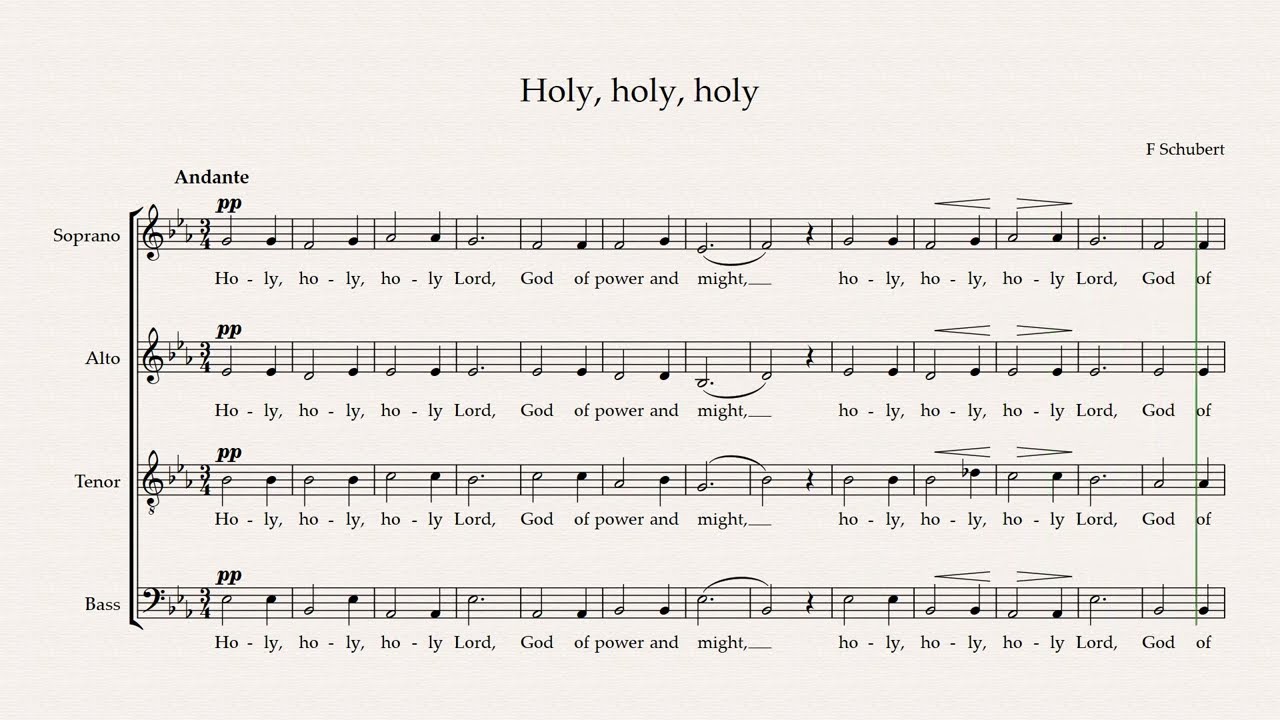 Holy, holy, holy (F Schubert, 1797-1828) - bass part